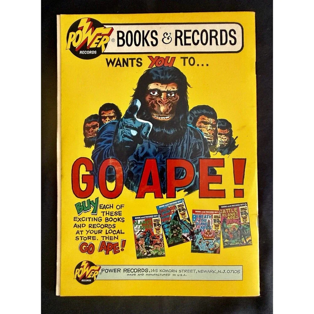 Battle For The Planet of the Apes Book & Record Vintage 1974 Near Perfect Condit